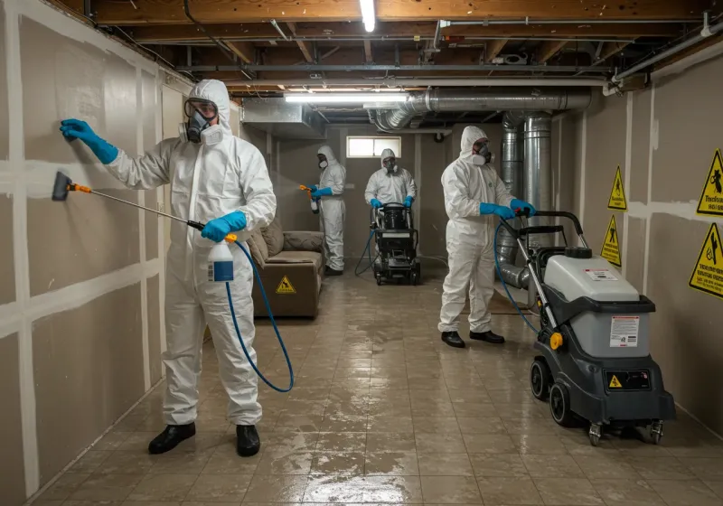 Basement Moisture Removal and Structural Drying process in Delaware County, OH